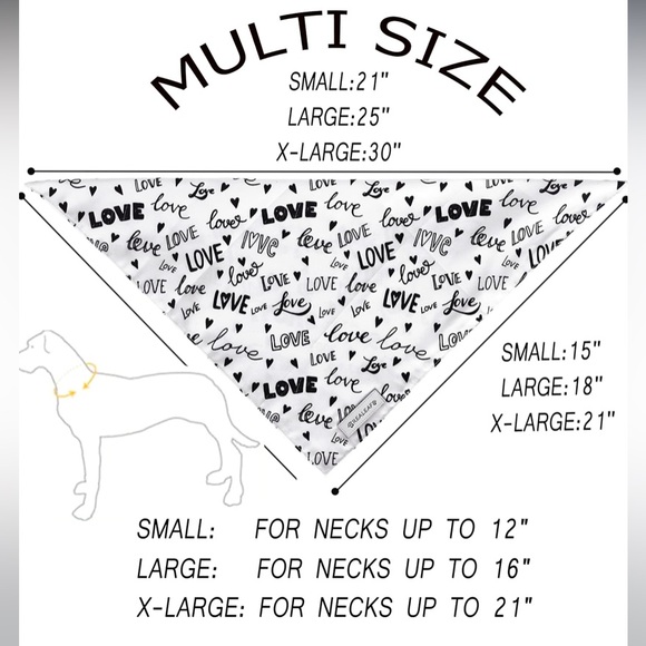 Realeaf Dog Bandana, Triangle Reversible Love Pet Scarf for boys or girls,NWT - Picture 7 of 9